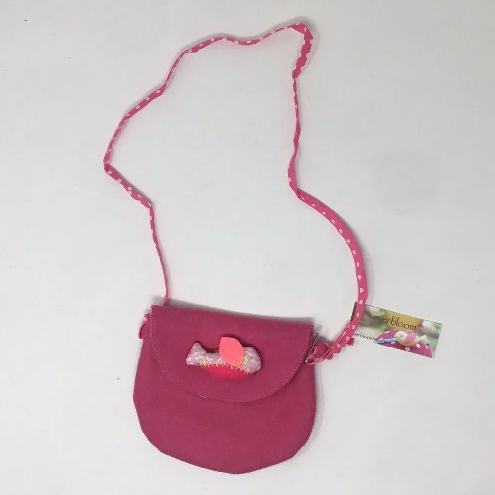 Everbloom Studio Girls Pink Felt Birdie Purse NEW